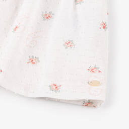 Tartine et Chocolat-Baby Girls White Cotton Floral Dress | Childrensalon