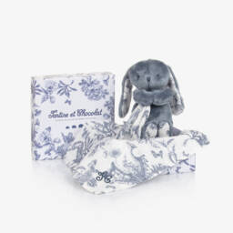 Tartine et Chocolat-Blue Augustin the Rabbit Baby Comforter (25cm) | Childrensalon