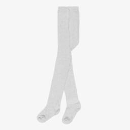 Tartine et Chocolat-Girls Grey Cotton Knit Tights | Childrensalon