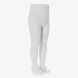 Tartine et Chocolat-Girls Grey Cotton Knit Tights | Childrensalon