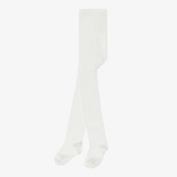 Tartine et Chocolat-Girls Ivory Cotton Knit Tights | Childrensalon