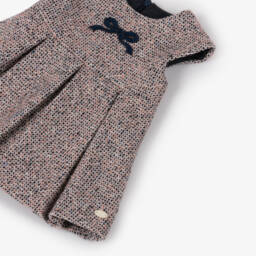 Tartine et Chocolat-Girls Pink & Blue Tweed Sleeveless Dress | Childrensalon