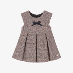 Tartine et Chocolat-Girls Pink & Blue Tweed Sleeveless Dress | Childrensalon
