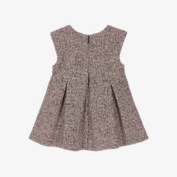 Tartine et Chocolat-Girls Pink & Blue Tweed Sleeveless Dress | Childrensalon