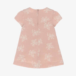 Tartine et Chocolat-Girls Pink & Glittery Ivory Floral Jacquard Dress | Childrensalon