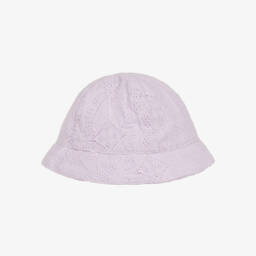 Tartine et Chocolat-Girls Purple Broderie Anglaise Sun Hat | Childrensalon