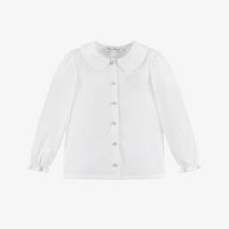 Tartine et Chocolat-Girls Brown Velvet & Embroidered Tulle Dress | Childrensalon