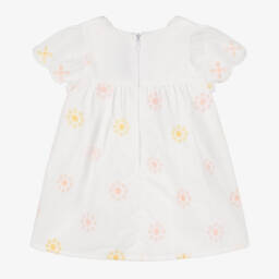Tartine et Chocolat-Girls White Embroidered Floral Dress | Childrensalon