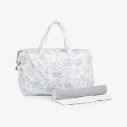 Grey Toile De Jouy Changing Bag (41cm)