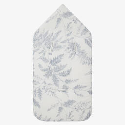 Tartine et Chocolat-Ivory & Blue Linen Baby Nest (83cm) | Childrensalon