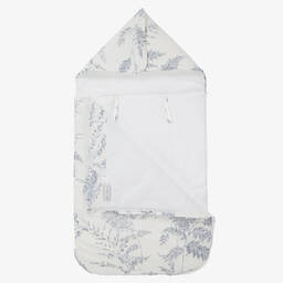 Tartine et Chocolat-Ivory & Blue Linen Baby Nest (83cm) | Childrensalon