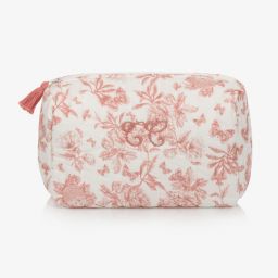 Tartine et Chocolat-حقيبة لمستلزمات الإستحمام قطن لون عاجي وزهري (25 سم) | Childrensalon