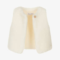 Tartine et Chocolat-Ivory Sherpa Fleece Gilet | Childrensalon