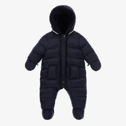 Tartine et Chocolat-Navy Blue Reversible Baby Snowsuit | Childrensalon