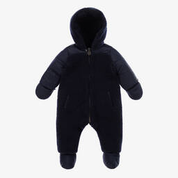 Tartine et Chocolat-Navy Blue Reversible Baby Snowsuit | Childrensalon