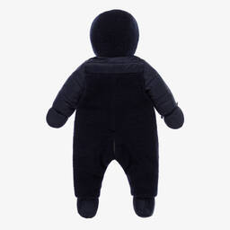 Tartine et Chocolat-Navy Blue Reversible Baby Snowsuit | Childrensalon
