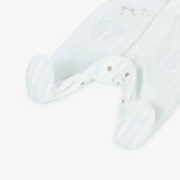 Tartine et Chocolat-Pale Blue Velour Sheep Babygrow | Childrensalon