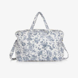 Tartine et Chocolat-White & Blue Toile De Jouy Changing Bag (41cm) | Childrensalon
