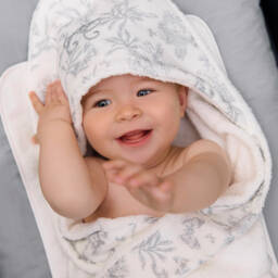 Tartine et Chocolat-White Hooded Towel (70cm) | Childrensalon