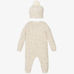 The Little Tailor-Бежевый вязаный ромпер и шапка | Childrensalon