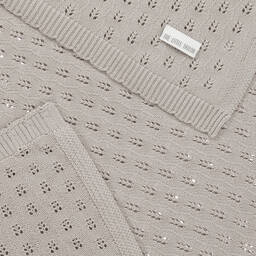 The Little Tailor-بطانية قطن محبوك لون بيج للأطفال (108 سم) | Childrensalon