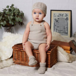 The Little Tailor-تبّان قطن محبوك لون بيج للأطفال | Childrensalon