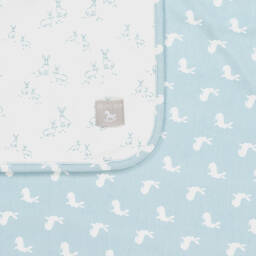 The Little Tailor-بطانية بوجهين قطن لون أزرق للأطفال (69 سم) | Childrensalon