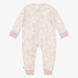 The Little Tailor-أوفرول رومبر قطن لون عاجي وزهري للمولودات | Childrensalon