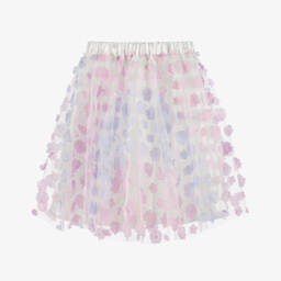 The Tiny Universe-Girls Blue & Pink Floral Tulle Skirt | Childrensalon