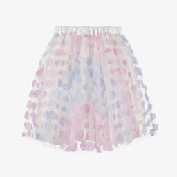 The Tiny Universe-Girls Blue & Pink Floral Tulle Skirt | Childrensalon