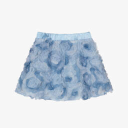 The Tiny Universe-Girls Blue Roses Skirt | Childrensalon