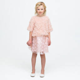 The Tiny Universe-Girls Pink Tulle Butterfly Skirt | Childrensalon