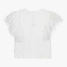 The Tiny Universe-توب قطن وتول لون أبيض | Childrensalon