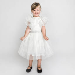 The Tiny Universe-Girls White Tulle Skirt | Childrensalon