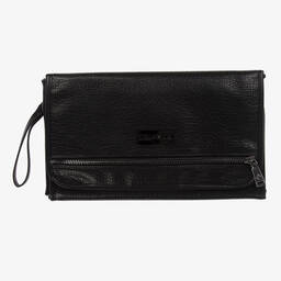 TIBA + MARL-Black Faux Leather Changing Mat Clutch (56cm) | Childrensalon