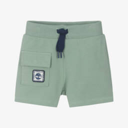 Timberland-Baby Boys Green Cotton Shorts | Childrensalon