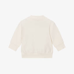 Timberland-Baby Boys Ivory Faux Fur Pocket Cotton Sweatshirt | Childrensalon