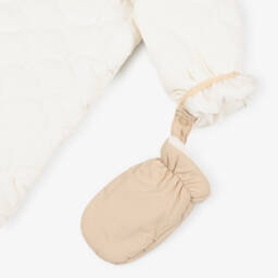 Timberland-Baby Boys Ivory Quilted Snowsuit with Cosy Fleece Lining | Childrensalon