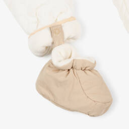 Timberland-Baby Boys Ivory Quilted Snowsuit with Cosy Fleece Lining | Childrensalon