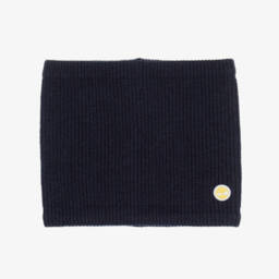 Timberland-Boys Navy Blue Knitted Hat & Snood Set with Logo Patches | Childrensalon