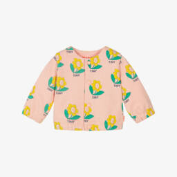 Baby Girls Pink Happy Flower Cotton Jacket