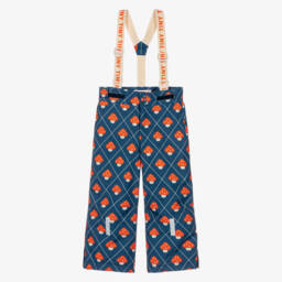 Girls Blue Mushroom Print Ski Pants
