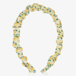 Girls Yellow Cotton Hairband with Oranges Print 