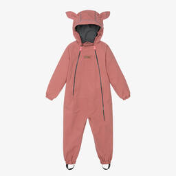 Töastie-Girls Pink Waterproof Bunny Rainsuit | Childrensalon