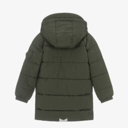Töastie-Пуховик парка зелёный с отстёгивающимся капюшоном для мальчиков | Childrensalon