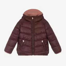 Töastie-جاكيت منفوخ بوجهين لون زهري و أحمر | Childrensalon