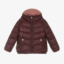 Töastie-جاكيت منفوخ بوجهين لون زهري و أحمر | Childrensalon