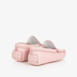 Tod's-حذاء جلد لون زهري لمرحلة قبل المشي للمولودات | Childrensalon