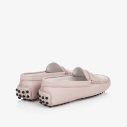 Tod's-Beige Leather Moccasin Shoes | Childrensalon