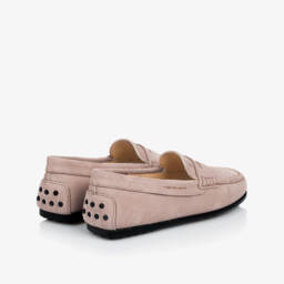 Tod's-Beige Suede Leather Moccasins | Childrensalon